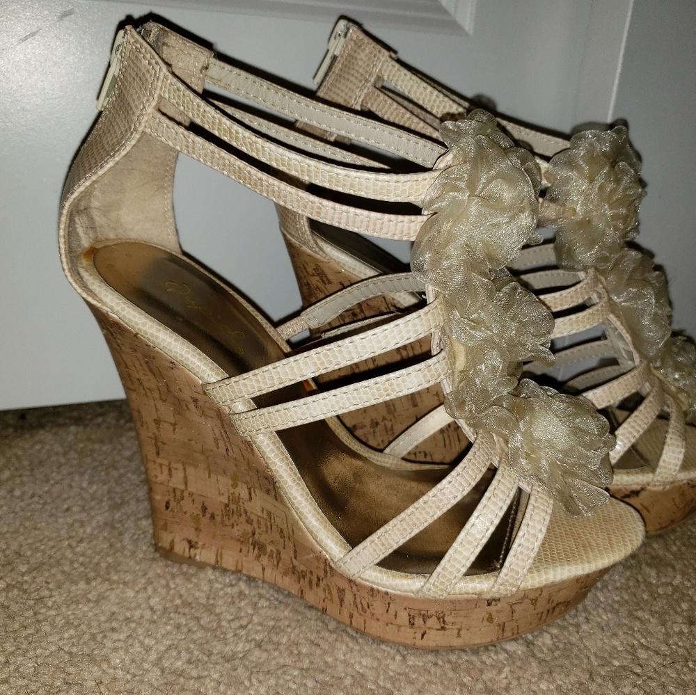 Beige Wedges
